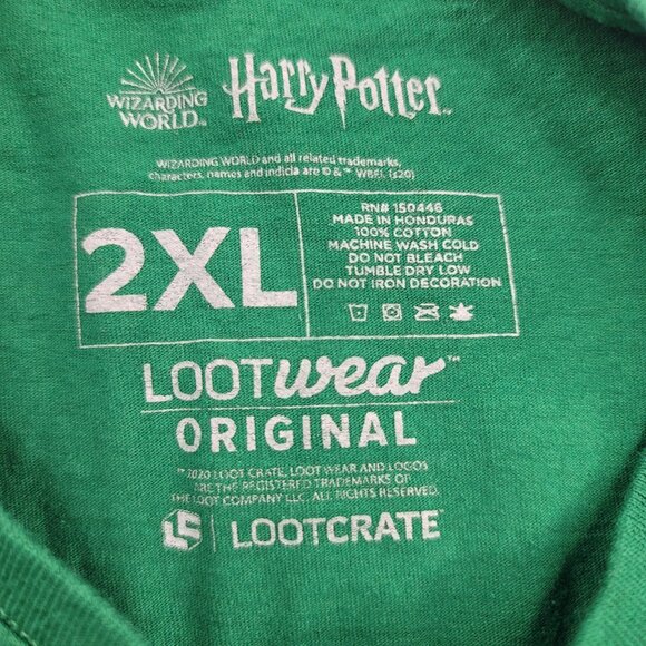 Harry Potter Hogwarts Footprints Mens Green Tee 2XL Witches Wizards Dance - Picture 6 of 8